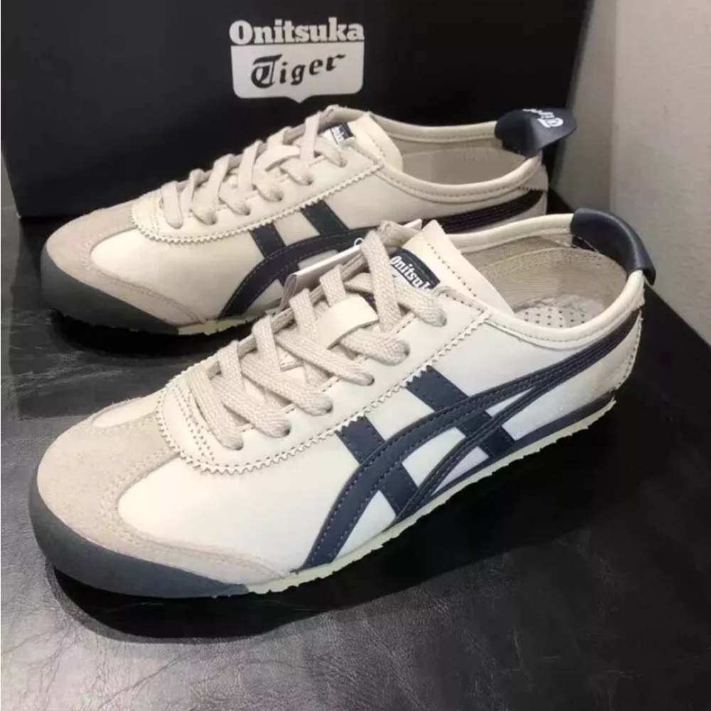Unisex Onitsuka Tiger MEXICO 66 Classic Sneakers Athletic Shoes Beige Navy White